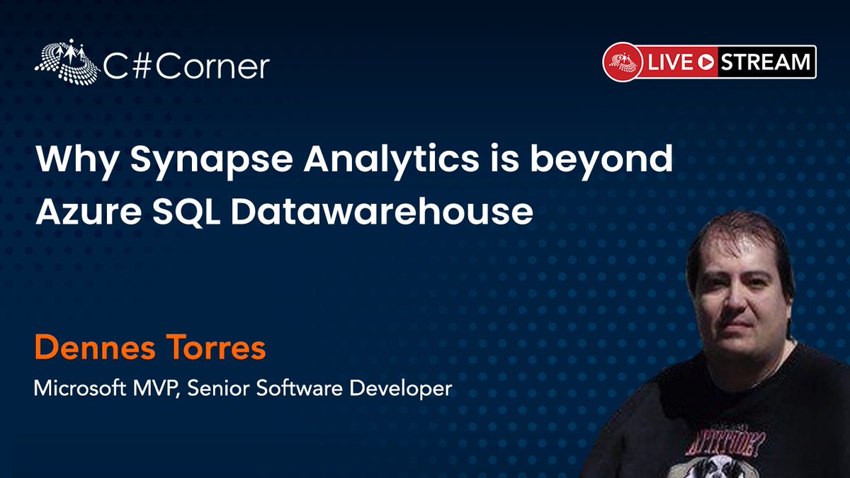 CsharpCorner's tweet image. Did you miss @Dennes session on &quot;Why Synapse Analytics is beyond Azure SQL Datawarehouse&quot; at SQL Server Virtual Conference?

You can now watch it here: bit.ly/2OJhnbv

#SQLServer #AzureSQL #SQLConference #sqldeveloper #sqldba #sqlserver2019 #sqlfamily #csharpliveshow