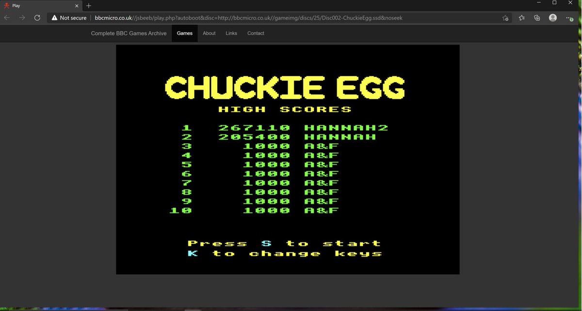 tnmoc's tweet photo. Congratulations to our first #microlympics winners. Day 1 was Chuckie Egg: Isaac in our under 12s on 217,570 and Hannah on 267,110 in our 18+ category. Still to come: results for 12-17... #STEM #teachertwitter #sciencetwitter #retrogaming #BASIC #python https://t.co/AzjwbeiIqW