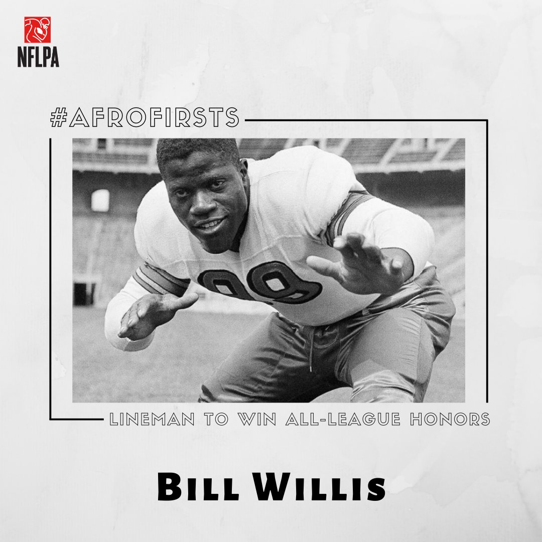 NFLPAFmrPlayers's tweet photo. Bill Willis was the first African American lineman to receive All-League honors! He was also one of the first African Americans to play professional football. #AfroFirsts #BHM https://t.co/FX0D6lqwNZ
