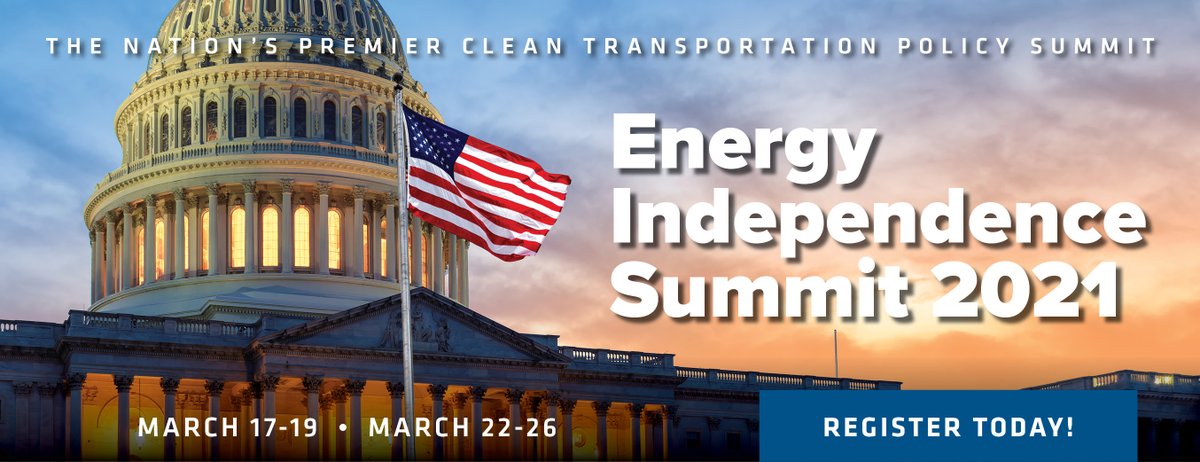 Registration is open for the 2021 Energy Independence Summit 2021! Clean Cities Coalitions and leaders in the clean transportation industry can build partnerships with Congressional &amp; Administration decision-makers in D.C. Find out more and register at: tep.sre.events