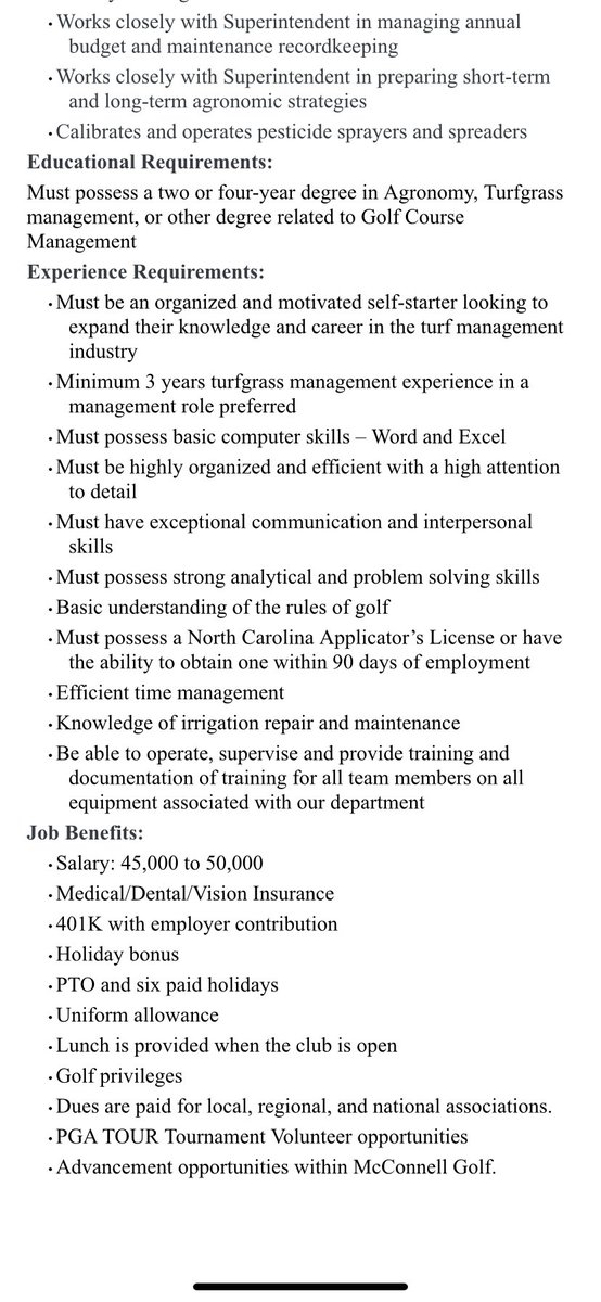 Carolinas_ASST's tweet photo. 🚨New Job Alert ‼️‼️

The Country Club of Asheville is looking for an assistant superintendent! 

Interested? Reach out to GCS Brandon Ingle for more details: 
bingle@ccofasheville.com 

Check it out! https://t.co/dUFHf2MFBq