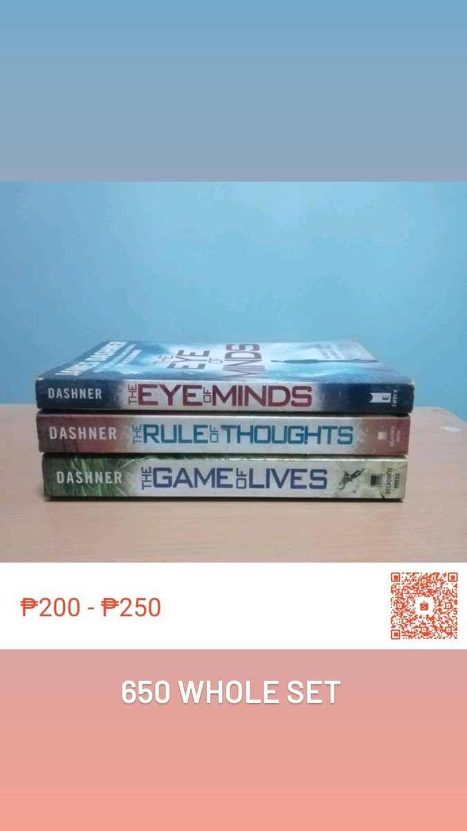 chknprmjn's tweet image. #JamesDashner books
-The Eye of Minds
-13th Reality Series
-Infinity Ring
(take all for 1.5k)

#DashnerArmy #DashnerArmyPH