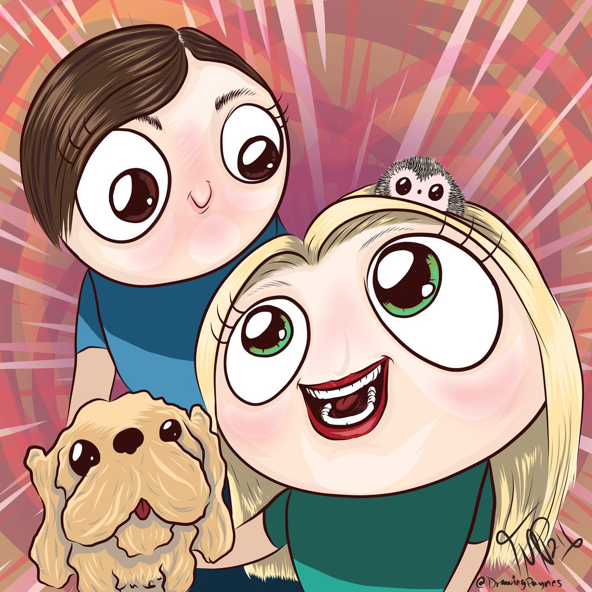 DrawingPaynes's tweet photo. Finished this commission just in time for VDay! Very happy couple! Posting the time-lapse later today on ig. @DrawingPaynes
#cute #kawaii #cartoony #art #ILLUSTRATION2021 https://t.co/j2QD2wJFCL