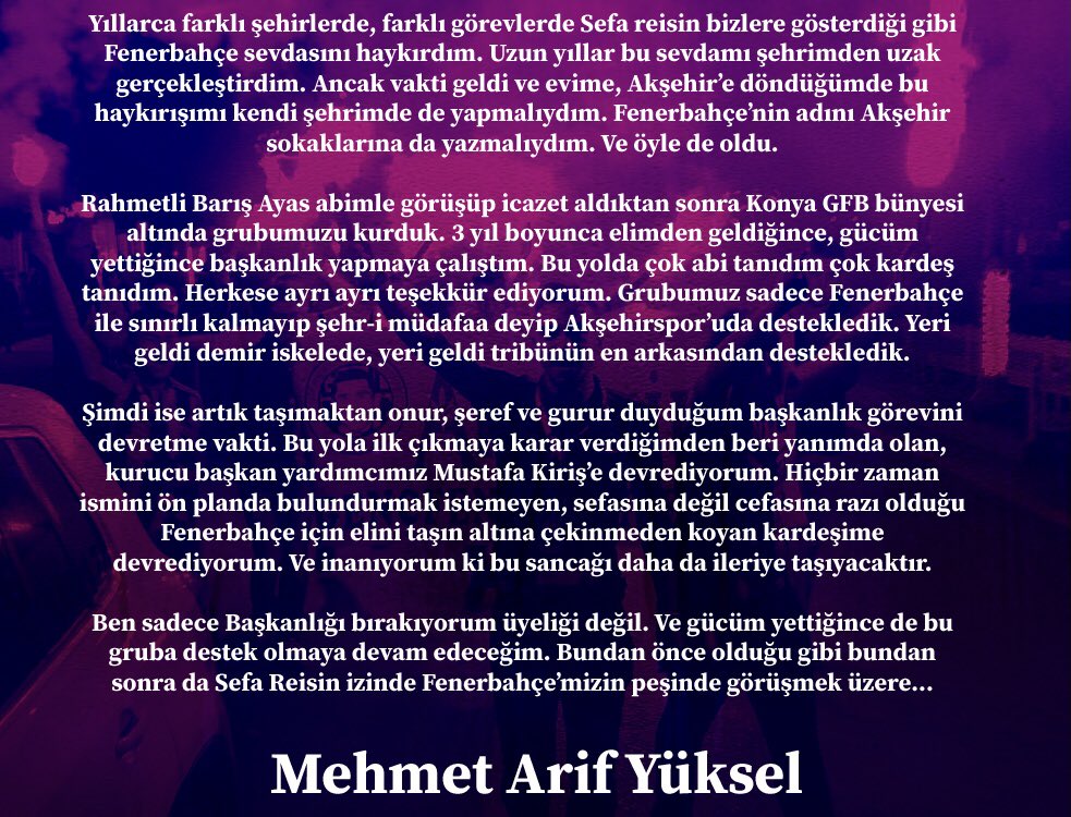 GRUBUMUZDA GÖREV DEĞİŞİKLİĞİ

Ağabeyimiz, kurucu başkanımız Mehmet Arif YÜKSEL sürdürdüğü başkanlık görevini bugün itibariyle Mustafa KİRİŞ'e devretmiştir. Mehmet ağabeyimize verdiği emekler için teşekkür ediyor, görevi devralan Başkanımız Mustafa Kiriş'e başarılar diliyoruz.