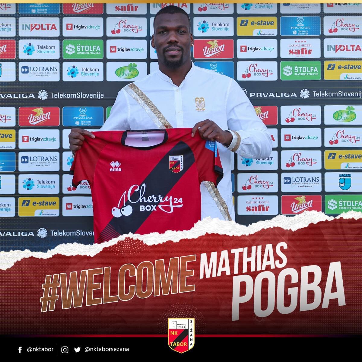 nktaborsezana's tweet photo. ✍️ | Že nekaj časa se je šušljalo, danes pa je tudi uradno. Mathias Pogba je nova okrepitev rdeče-črnih. 30-letni napadalec bo na Krasu vsaj do konca letošnje sezone, na hrbtu pa bo nosil številko 26.

#WelcomeMathias
#PodpiramoNašLokalniKlub 🔴⚫️🍒 https://t.co/MuW2LV2c0g