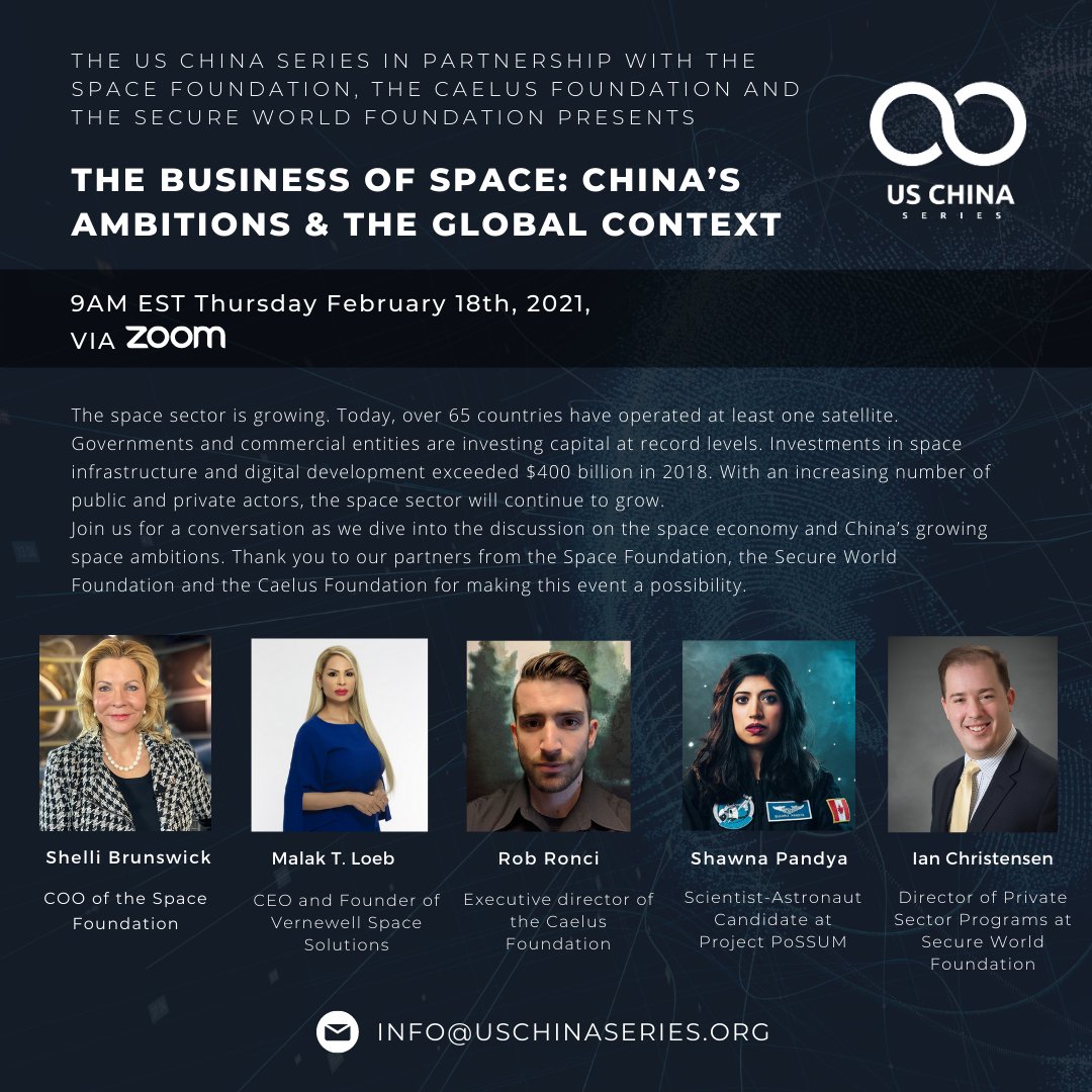 We're hosting a very cool event on the #business of #space! Sign up here: zoom.us/webinar/regist…

<a href="/shellibrunswick/">Shelli Brunswick</a> <a href="/UNOOSA/">UNOOSA</a> <a href="/Viewfromthepeak/">Paul Krake</a> <a href="/shawnapandya/">Dr. Shawna Pandya</a> <a href="/SpaceFoundation/">Space Foundation</a> <a href="/UNOSSC/">UNOSSC</a> <a href="/Diplomat_APAC/">The Diplomat</a> <a href="/SWFoundation/">Secure World Foundation</a>

#future #mars #china #unitedstatesofamerica #UAE #economy #technology