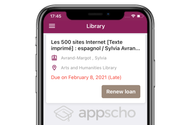 📚Les établissements l'ont demandé, c'est désormais disponible : les apps <a href="/AppScho/">AppScho</a> sont intégrées avec la solution de bibliothèque Alma (ExLibris) !

Pratique avec la réouverture des BU dans de nombreux établissements 📌

<a href="/ExLibrisGroup/">Ex Libris, from Clarivate</a> <a href="/ExLibrisGroup/">Ex Libris, from Clarivate</a> <a href="/ExLibrisFR/">ExLibrisFR</a>
#edtech #mobile