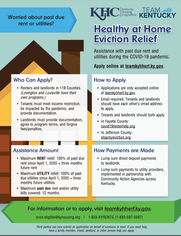 FCPSKY's tweet photo. Kentucky has newly available COVID-19 rent and utility relief! Starting Monday, February 15, Kentuckians can apply for assistance, dating back to April 2020. Lexington-Fayette County residents can apply at https://t.co/xh4rMZNyUL https://t.co/rbZ3GIU09I