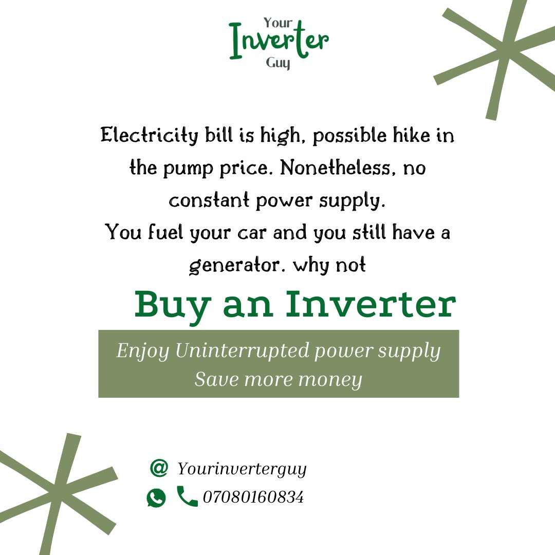 yourinverterguy's tweet photo. Let's help you save and not go out of power.

Contact Us. https://t.co/SUiPQ3ffs6