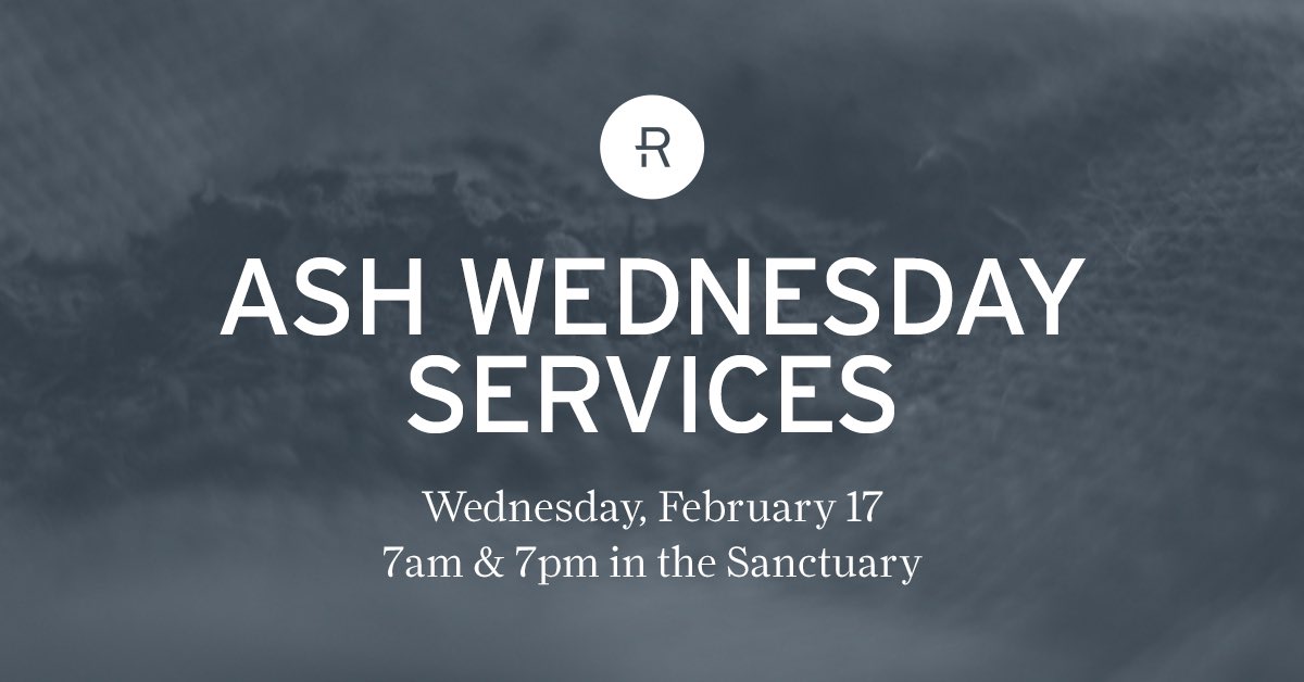 RedemptionARC's tweet image. We’re having two Ash Wednesday services tomorrow at 7AM and 7PM. They will not be live streamed, but we hope you’ll join us for one of these 30 minute services. #redemptionarc