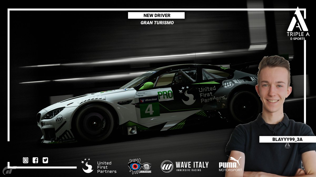 🏁 DRIVER ANNOUNCEMENT 🏁
Jimmy Bernard alias Blayyy joins Triple A eSports Sim Racing Team.
🇧🇪 22 years old, Gran Turismo

#WaveItalyItalia @PUMAMotorsport @EyeRespect  #unitedfirstpartners