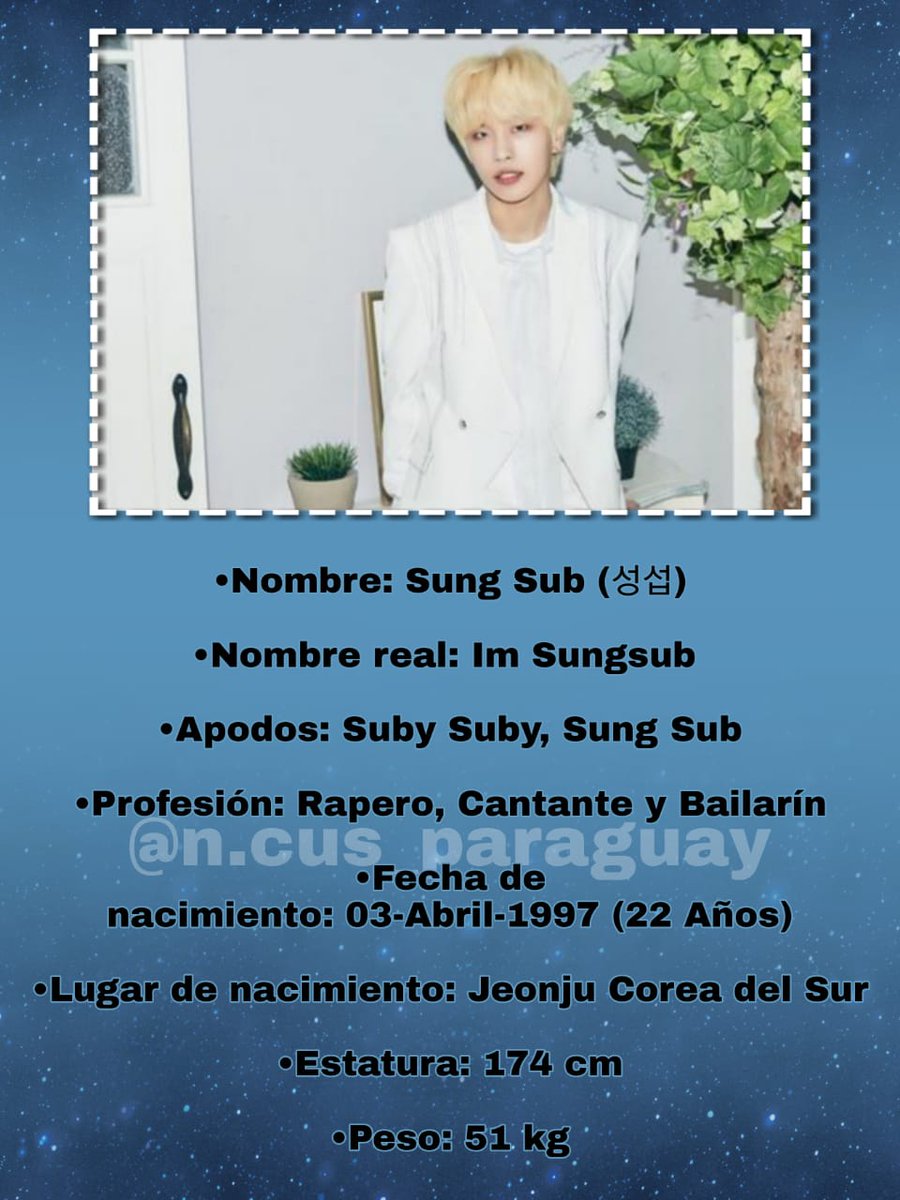 kpopradiopy's tweet image. Soon
Nombre artístico: SOON (순) 
Nombre de nacimiento: Nam Seunghyun (남승현) 
Ex posiciones: vocalista principal, visual, bailarín principal.
Cumpleaños: 20 de mayo de 1999.
Etnia: coreano.