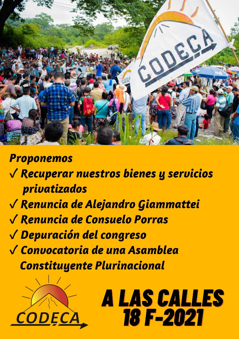 Ni un paso atrás Codeca @GtCodeca #Guatemala
#EstadoPlurinacionalYa
#CodecaEsDignidad
#RecuperemosNuestrosBienes