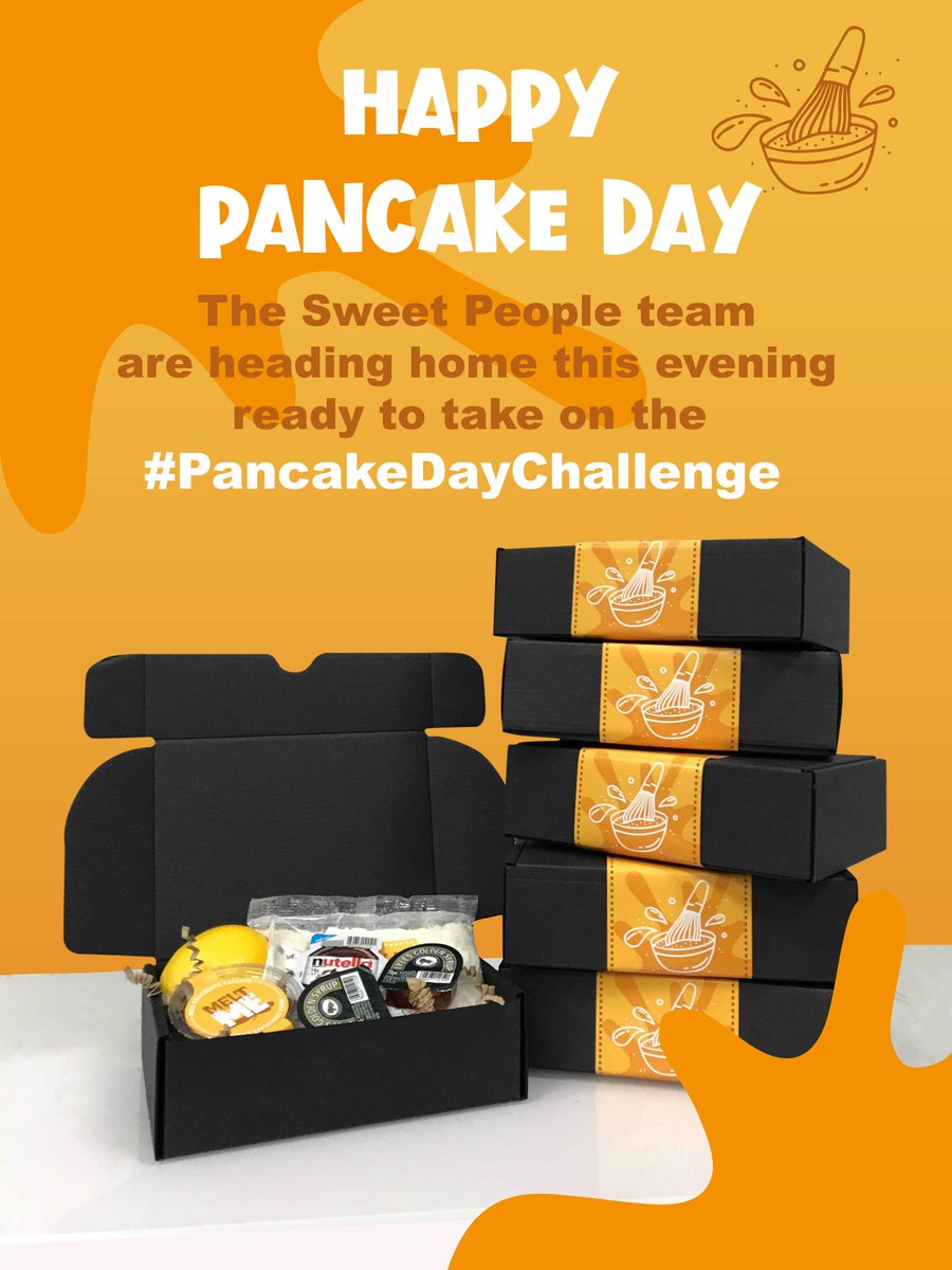 HAPPY PANCAKE DAY! 🥞
In honour of Shrove Tuesday, The Sweet People team are taking part in the #PancakeDayChallenge 

Stay tuned to find out who can flip the most pancakes in one minute! 

Thanks to everyone who ordered our Pancake Day Box: thesweetpeople.com/product/gift-b…