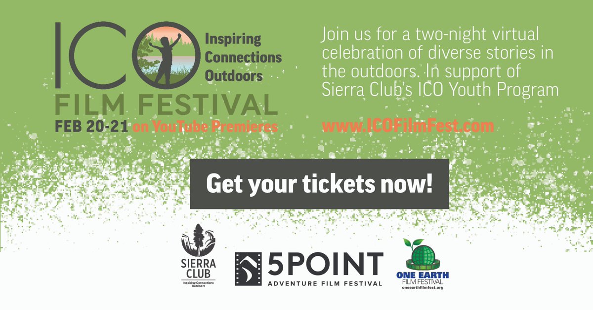 SierraClub's tweet image. Join @SierraOutdoors for a virtual two-night celebration of the outdoors! The ICO Film Fest is Feb 20-21 on YouTube: icofilmfest.com