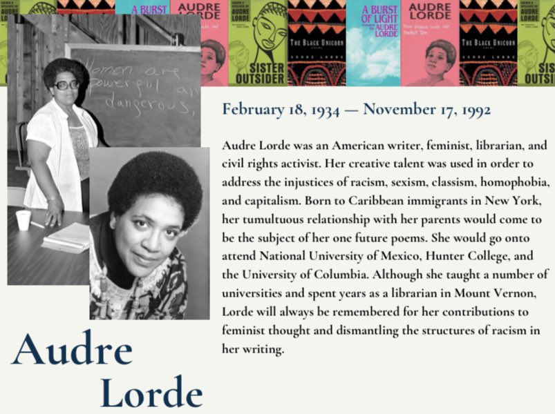 Today we remember feminist icon, Audre Lord!! ✨