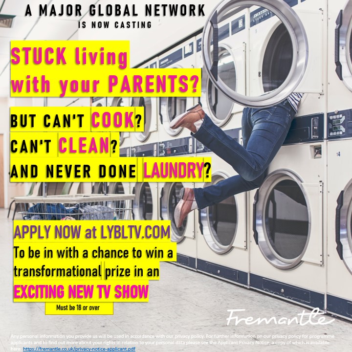 🇺🇲 CASTING YOUNG ADULTS IN AMERICA 🇺🇲

Couch surfing or living rent free? Stuck Living With Your Parents? But Can’t Cook? Can’t Clean? And Never Done The Laundry?

Apply Now at lybltv.com

#America #UScasting #castingcall #tuesdayvibe  #TwitchStreamers #MardiGras