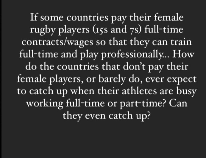 MagaliHarvey's tweet photo. Can someone give me a solid answer to my questions? Feels like a catch 22 to me... @WorldRugby @worldrugby @RugbyCanada @RugbyCanada @USARugby
#womensrugby
#equityinsports
#whatcomesfirst
#womensports
#solvethis
#acknowledgetheproblem
#addresstheproblem
#provemythinkingwrong https://t.co/Mbcey7n4Zy