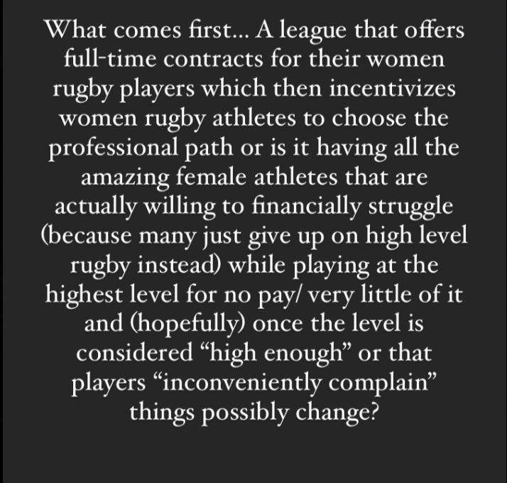 MagaliHarvey's tweet photo. Can someone give me a solid answer to my questions? Feels like a catch 22 to me... @WorldRugby @worldrugby @RugbyCanada @RugbyCanada @USARugby
#womensrugby
#equityinsports
#whatcomesfirst
#womensports
#solvethis
#acknowledgetheproblem
#addresstheproblem
#provemythinkingwrong https://t.co/Mbcey7n4Zy