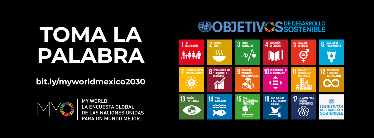 MYWorldMexico's tweet photo. 🌎 ¿Sabías que #México presenta sus avances y retos de #Agenda2030 en el Foro Político de Alto Nivel sobre el Desarrollo Sostenible de @ONU_es este año? 

🔍  ¿Qué piensas de sus avances a cinco años? 

Participa en la Encuesta #MYWorld2030 👉 https://t.co/0ReJ3duNS3 https://t.co/iFVf6dRxsi