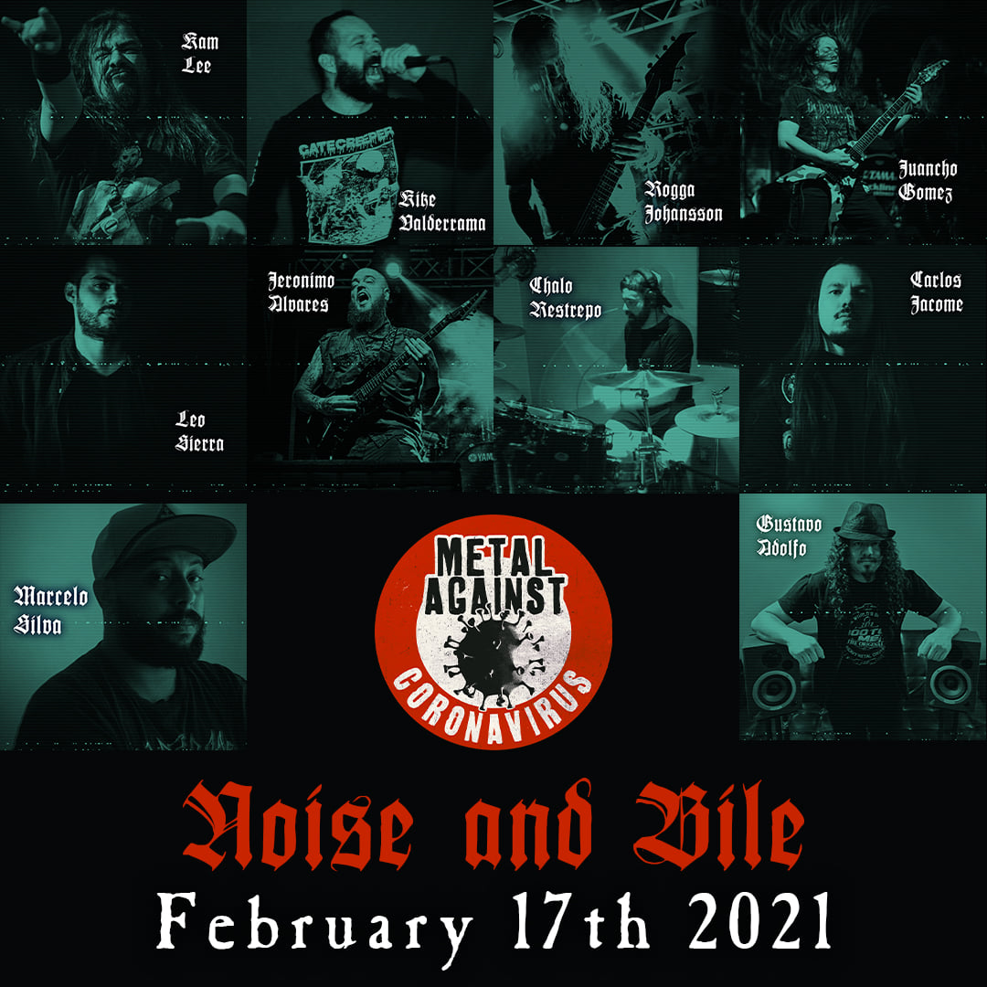 Lo de 'Noise And Bile', el single que Metal Against Coronavirus estrena mañana miércoles, ya es demasiado... Para empezar, Kam Lee de Massacre, Rogga Johansson de Paganizer y Kike Valderrama de Headcrusher y <a href="/soldesangre/">Sol de Sangre</a> juntos a las voces. ¡Imaginad el resto!