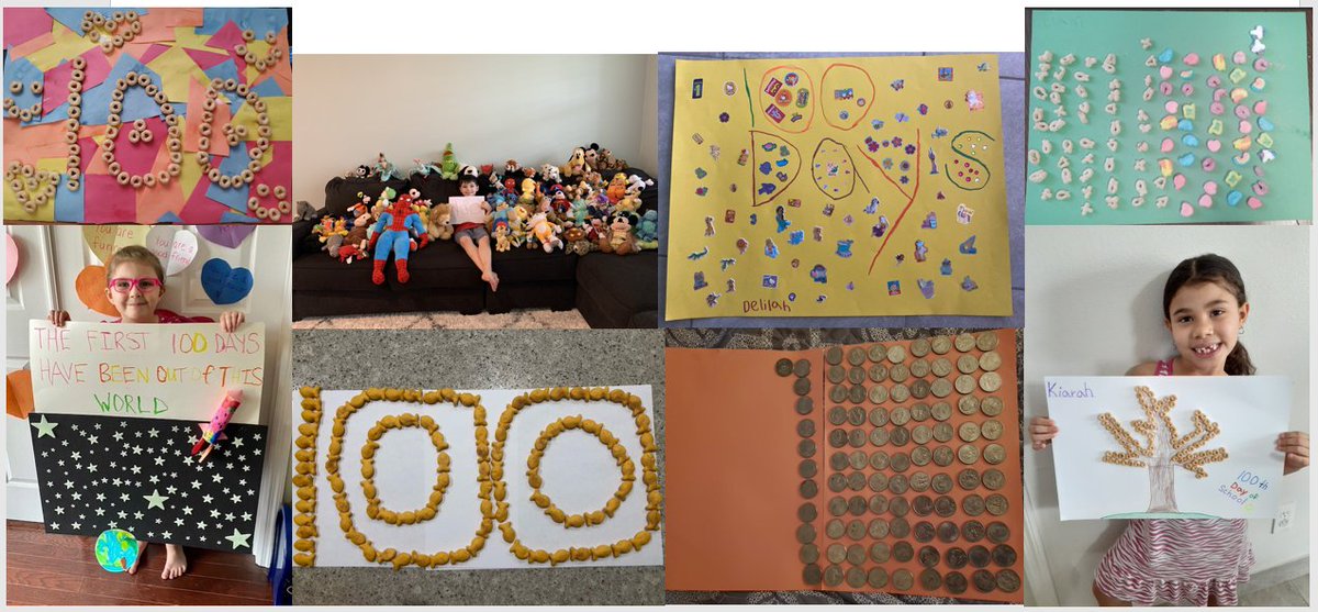 NStremovihtg's tweet photo. And here are some of our 100th Day of School Projects! Students had to collect 100 things and share with the class! I love how creative they are! @VolusiaOnline (Click to see them all!) https://t.co/85UwJ89HRy