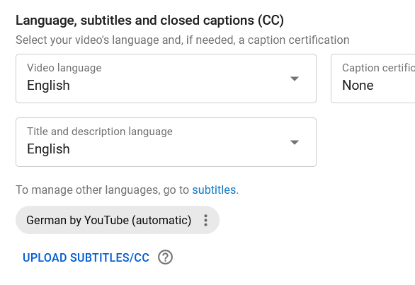 RexxStone's tweet image. Hi @TeamYouTube, I was wondering if there is any way to stop YouTube from trying to auto-generate German captions even though my video language is set to English? Thanks in advance! 😄