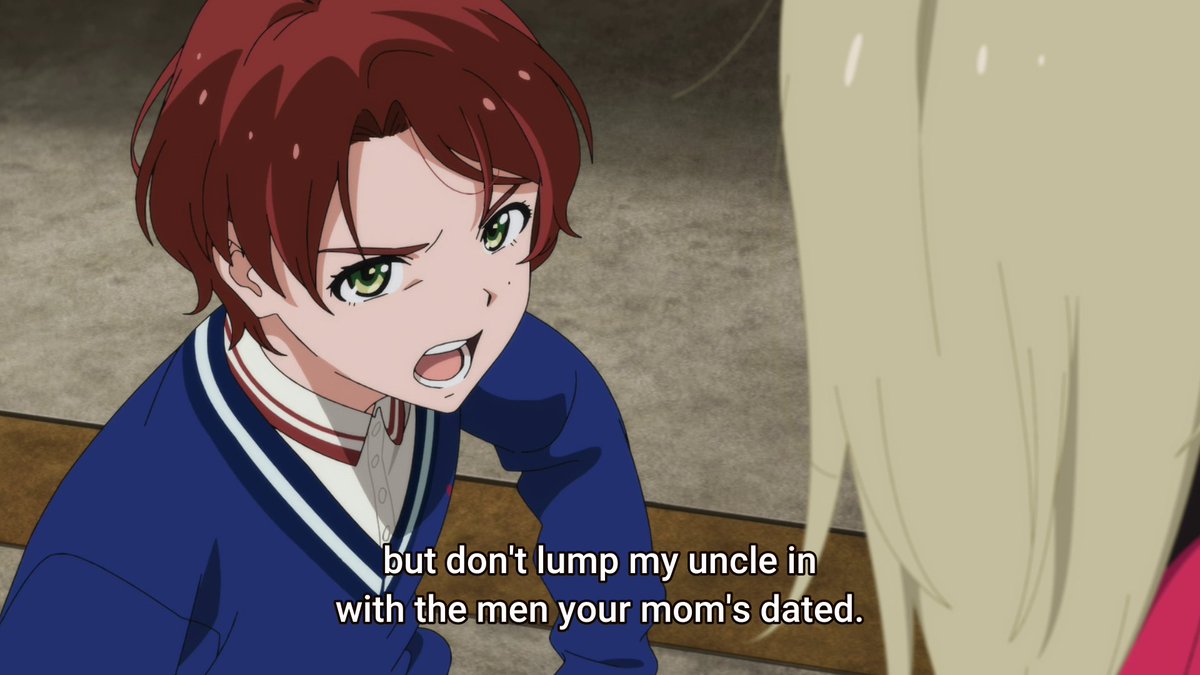 I want to know what's going on in terms of Rika's family life because if she's implying that she was sexually abused, I want to give her all the hugs in the world. Momoe is understandably pissed that Rika would call her uncle a potential abuser. Still though, hugs for Rika!