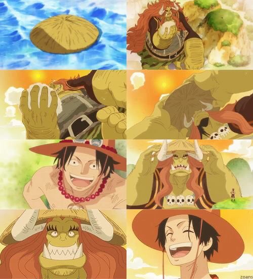 trivialities and everyday occurrences evolve and expound into paramount circumstances. simple acts of kindness can go a long way. and this compassion is exemplified through ace and oars jr’s relationship, where he made a kasa hat to merely protect him from the weather.