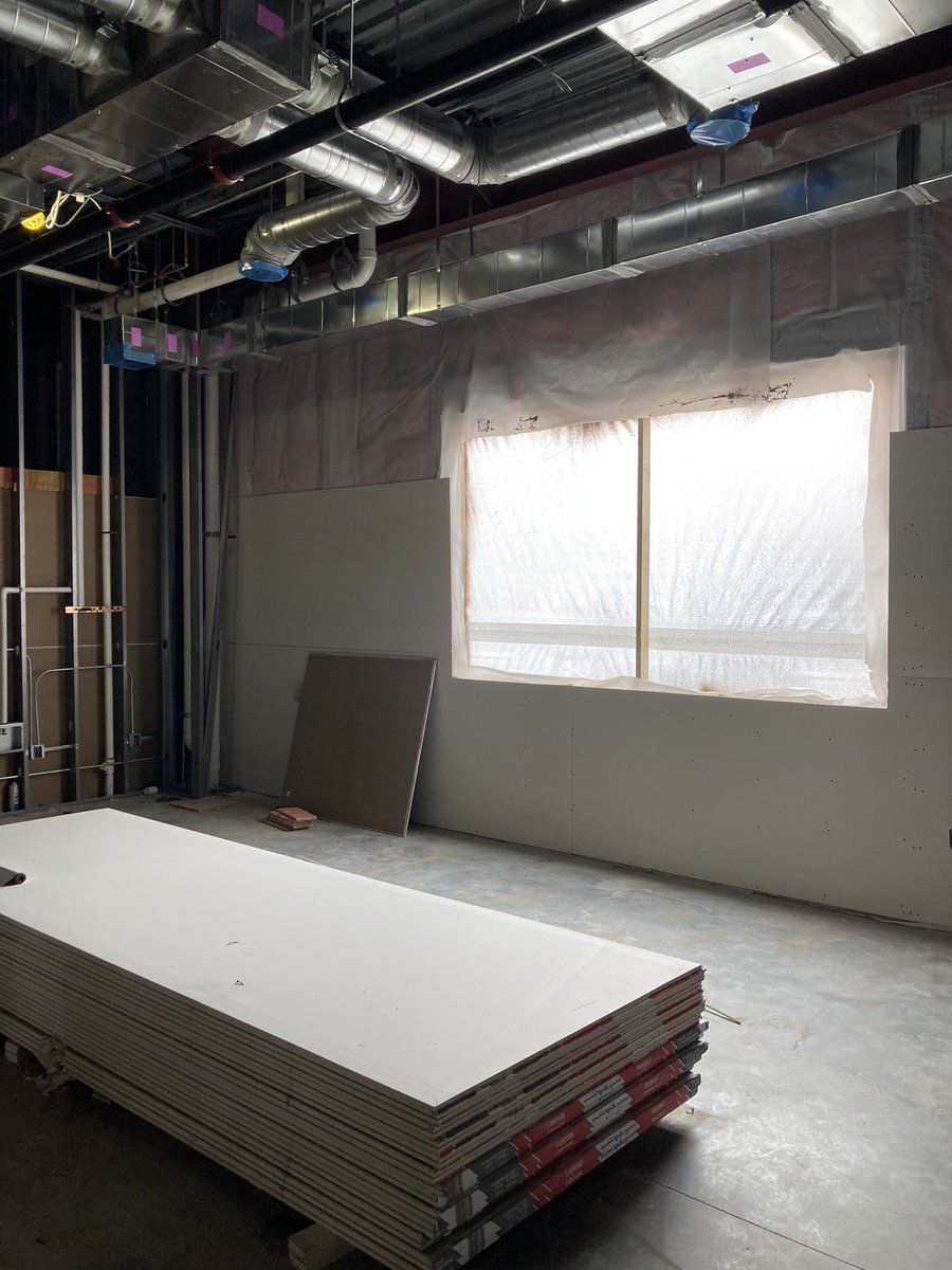 Working to keep the building closed and keep the team warm inside while we start hanging sheetrock here at Cooper Elementary! <a href="/CooperEagles260/">Cooper Elementary - Derby Public Schools</a> <a href="/McCownGordon/">McCownGordon</a>  #ProudBuilder #DerbyBondProgress