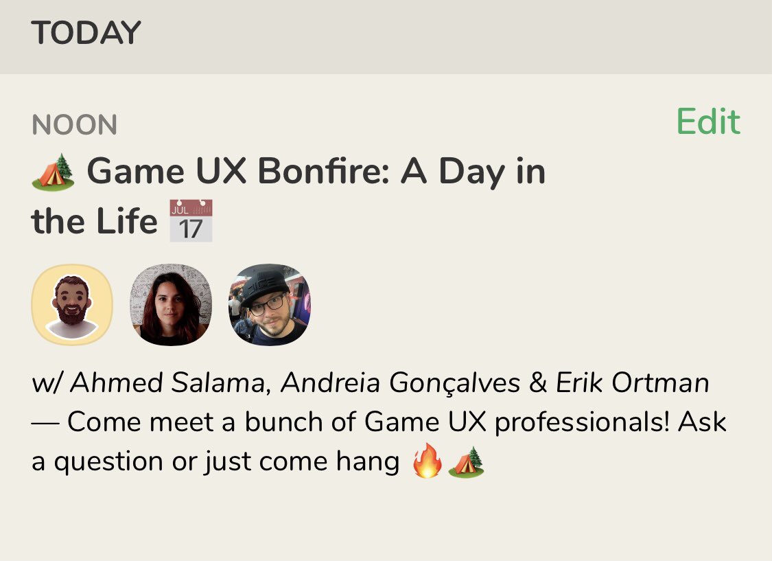 andreia_mfg's tweet photo. Join us today at 12pm PST on @joinclubhouse for another 🏕Game UX Bonfire! 
https://t.co/Nd8dSR7zsQ https://t.co/NOTLYDYC14