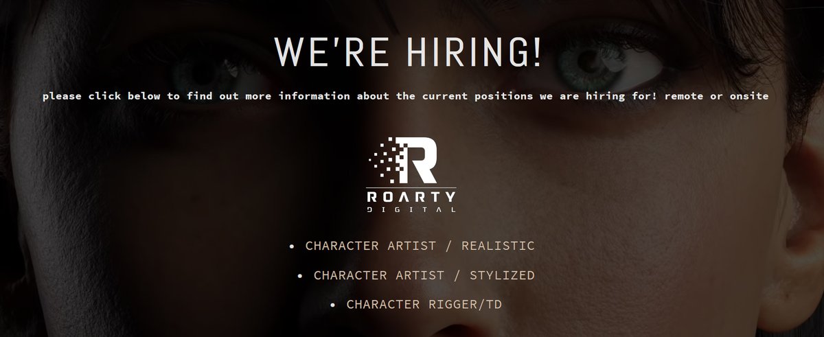 Roarty Digital Inc. is growing and looking to add talented artists to our team! 
roartydigital.com/careers