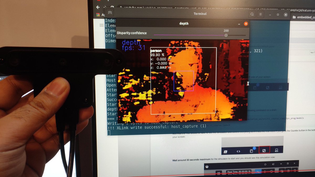 mayankkronos's tweet image. #depthAI Person detector + depth both running on the (beast of an) edge