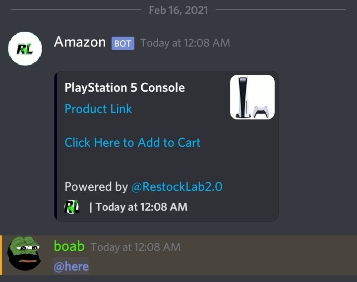 RestockLab's tweet photo. LAB FAMM 💚 ABSOLUTELY BODIED THAT LATE NIGHT AMAZON PS5 RESTOCK!
#RestockLab🧪
💨The FASTEST Amazon monitor! https://t.co/YXMbE3hRKC