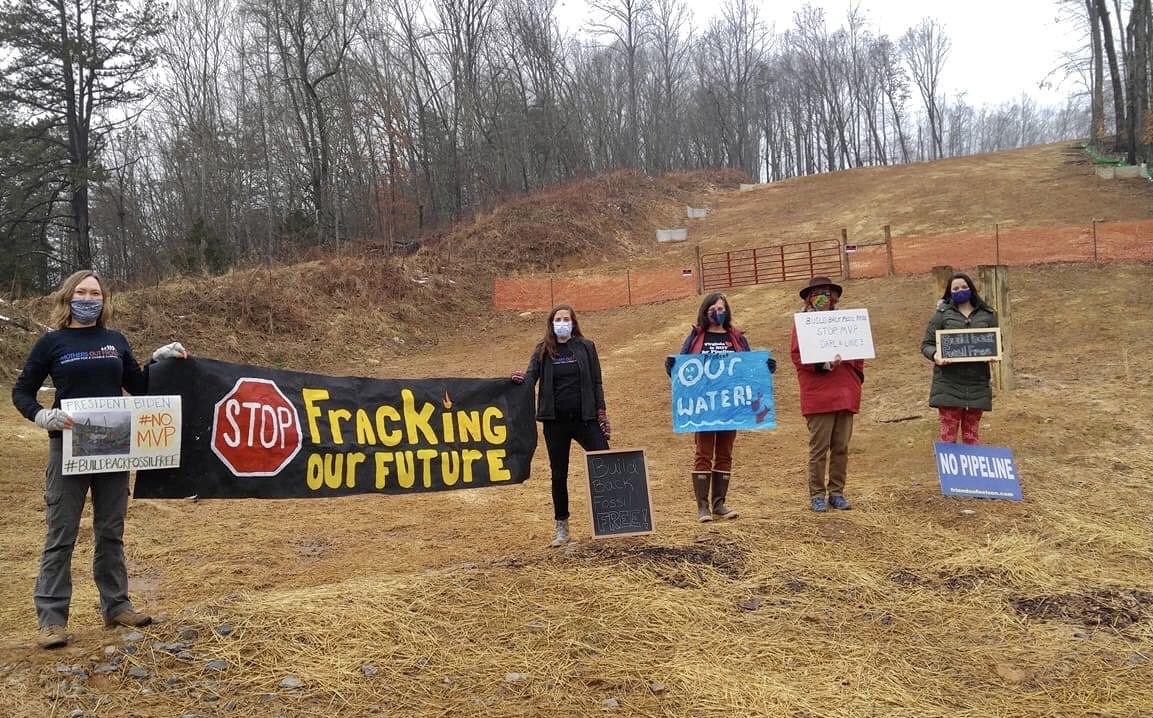 MVP activists & @MothersOutFront  Roanoke New River Valley Chapter urged @POTUS to #BuildBackFossilFree and #stopMVP! We can't #BuildBackBetter until we #stopdapl #stopLine3 and the VA #C4GT & #Chickahominy gas plants! #ClimateActionNow