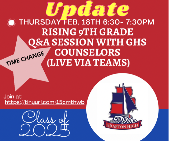 graftonms's tweet photo. UPDATED TIME!!  This will now start at 6:30 on Thursday. https://t.co/Q9oUNvWtew