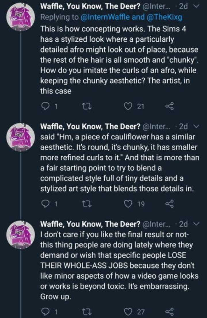 He also DEFENDED the cauliflower hair design! In this he even called our afros "chunky." May I ask does anyone call their afro "chunky," cause I never or heard anyone used that term for an afro in my life..."Chunky aesthetic" what?