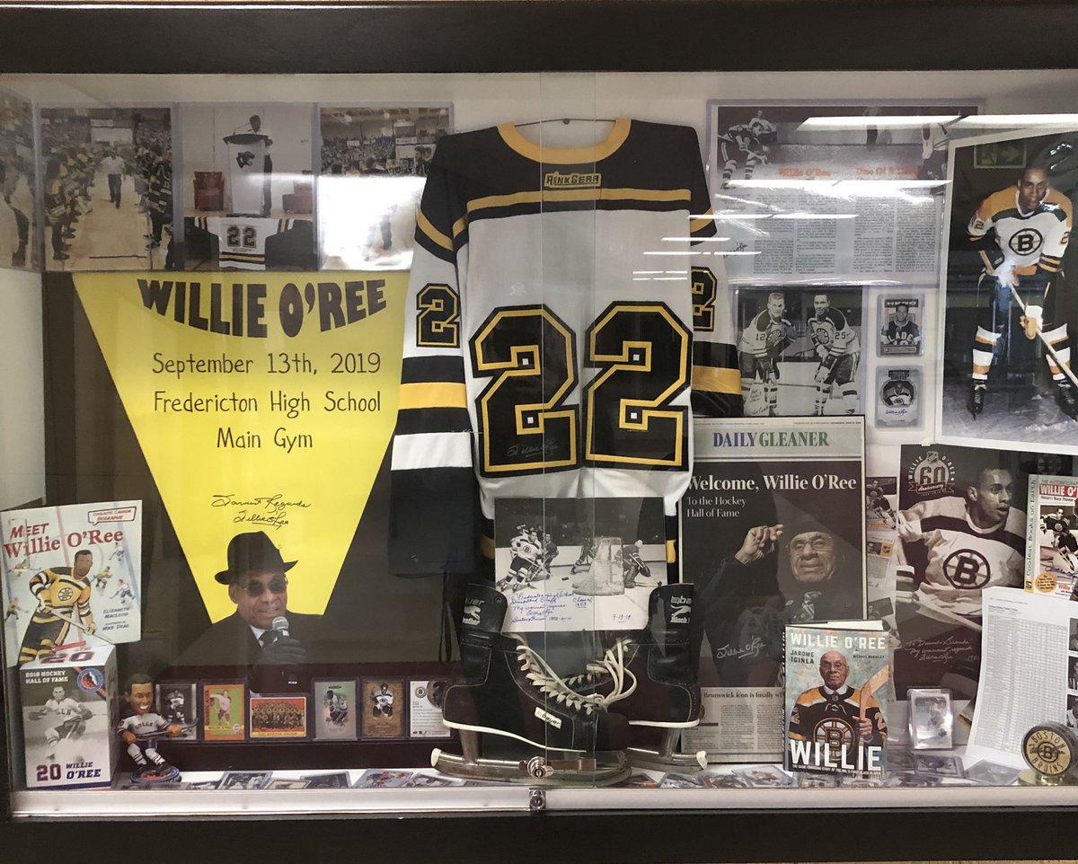 fhsathletics72's tweet photo. What an awesome Willie O’Ree display set up by Mr. Ells! @FHSkats @fhssrc @ASDWLimelight https://t.co/FtfRYT2NTe