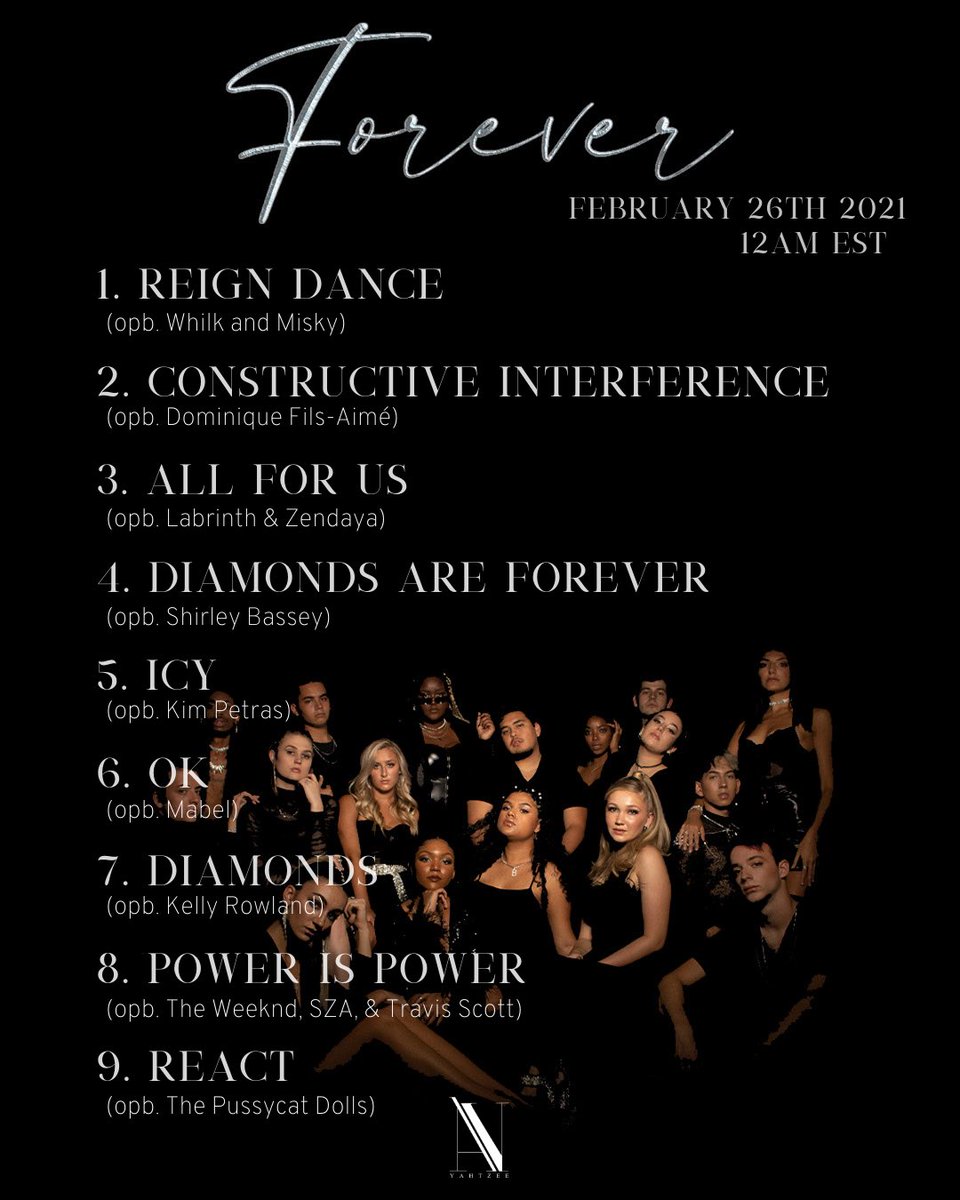 allnightyahtzee's tweet image. FOREVER- TRACKLIST
 02.26.21 12AM EST 💎

Pre-save our latest album by clicking the link below.
show.co/dd5Nzm0

#YAHTZEEFOREVER #NEWERA #ACAPPELLA #YAHTZEE