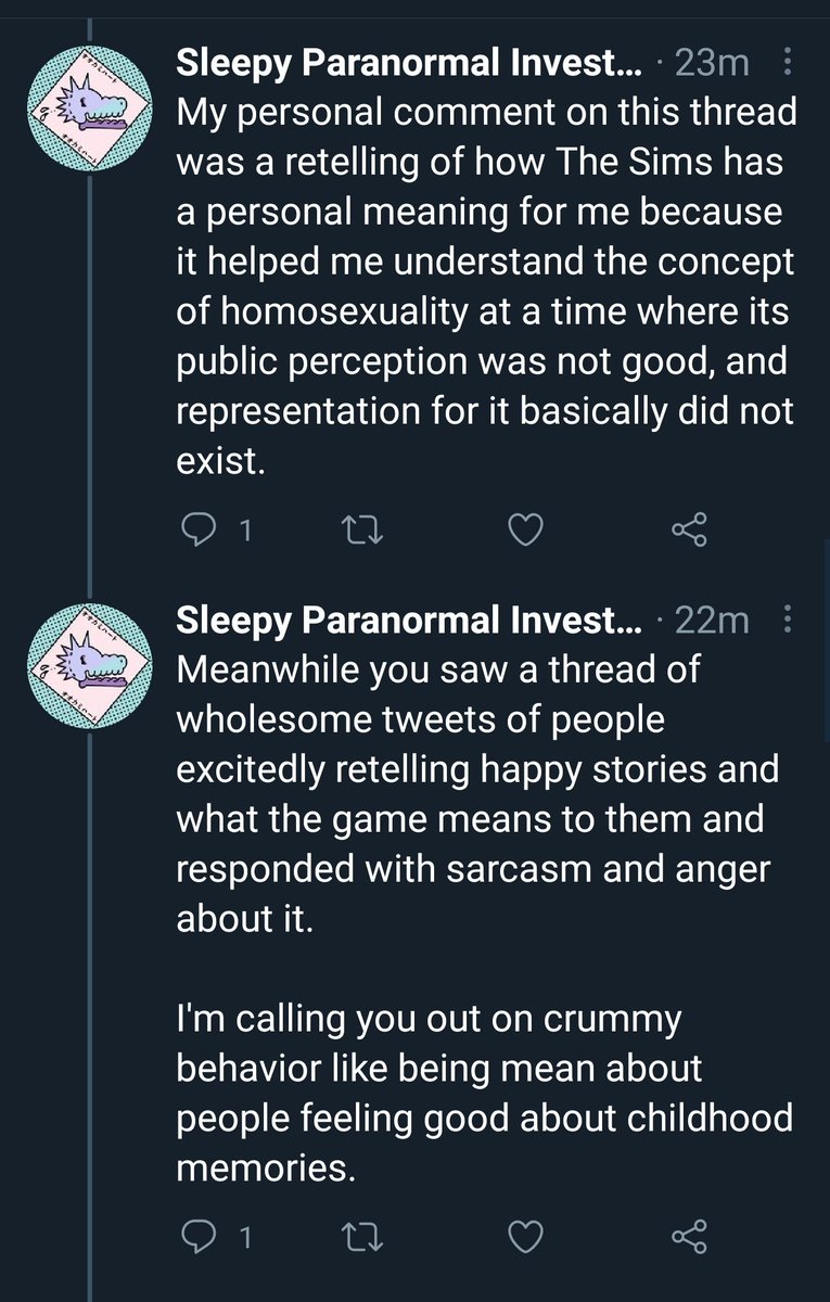 This one upsets me the most. Waffle saw 1 negative comment and tried to invalidate a black woman opinion by using homosexuality. He completely ignores the fact blackness had also been seen as "bad" by society. He can be gay in the sims, while we couldn't and still cant be black..