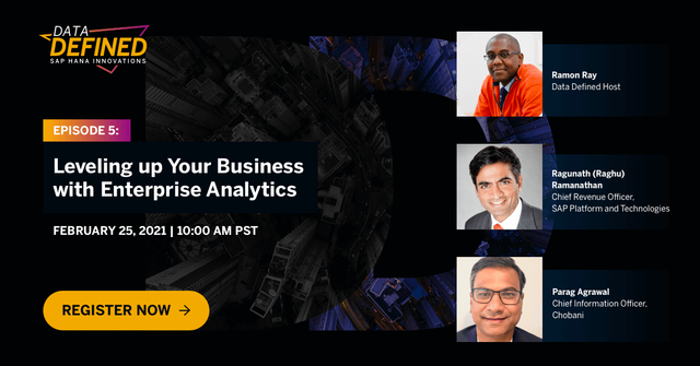 trininicole's tweet photo. Join us Feb 25th for Episode 5 of Data Defined with host @RamonRay: Leveling Up Your Business With Enterprise Analytics. https://t.co/pxHF6nZJSy https://t.co/iSQN8H9bKH
