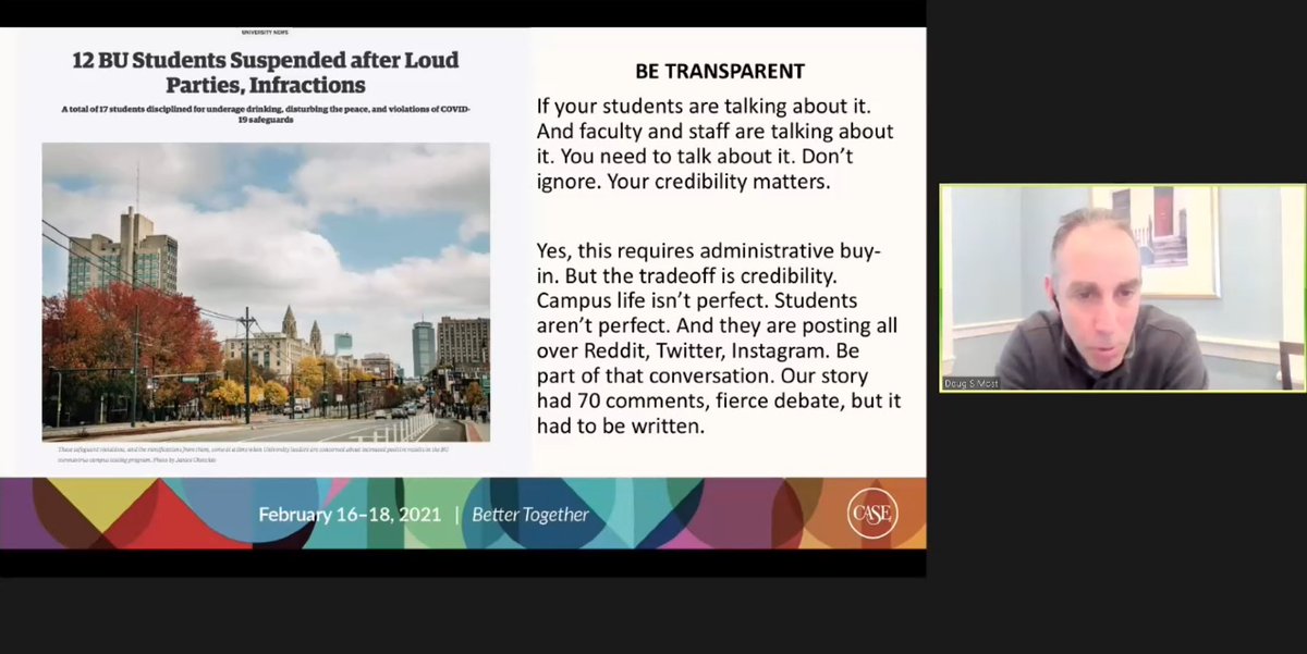 Still thinking about <a href="/dougmost/">Doug Most</a>'s discussion of incorporating breaking news into campus writing. Love his point about transparency and credibility!