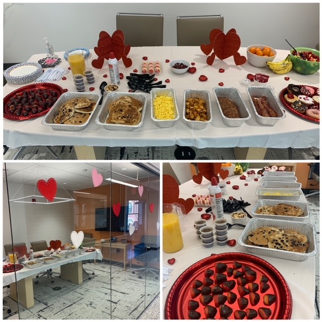 PastoriKrans's tweet photo. On Friday, February 12th our team at Pastori | Krans enjoyed an indulgent Valentine's breakfast. From pancakes to chocolate dipped strawberries to gourmet doughnuts, we wanted to make sure our team felt loved (and full.) #ValentinesDay #TeamBreakfast #FeelTheLove #PastoriKrans https://t.co/byri8jdrrt
