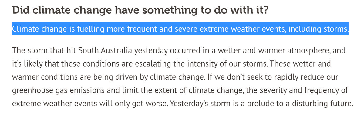 Australia's  @climatecouncil pointed out that the storm was so unusual at least partly due to the influence of climate change, and that this is due to get worse.  https://www.climatecouncil.org.au/myth-busting-sa-storms/