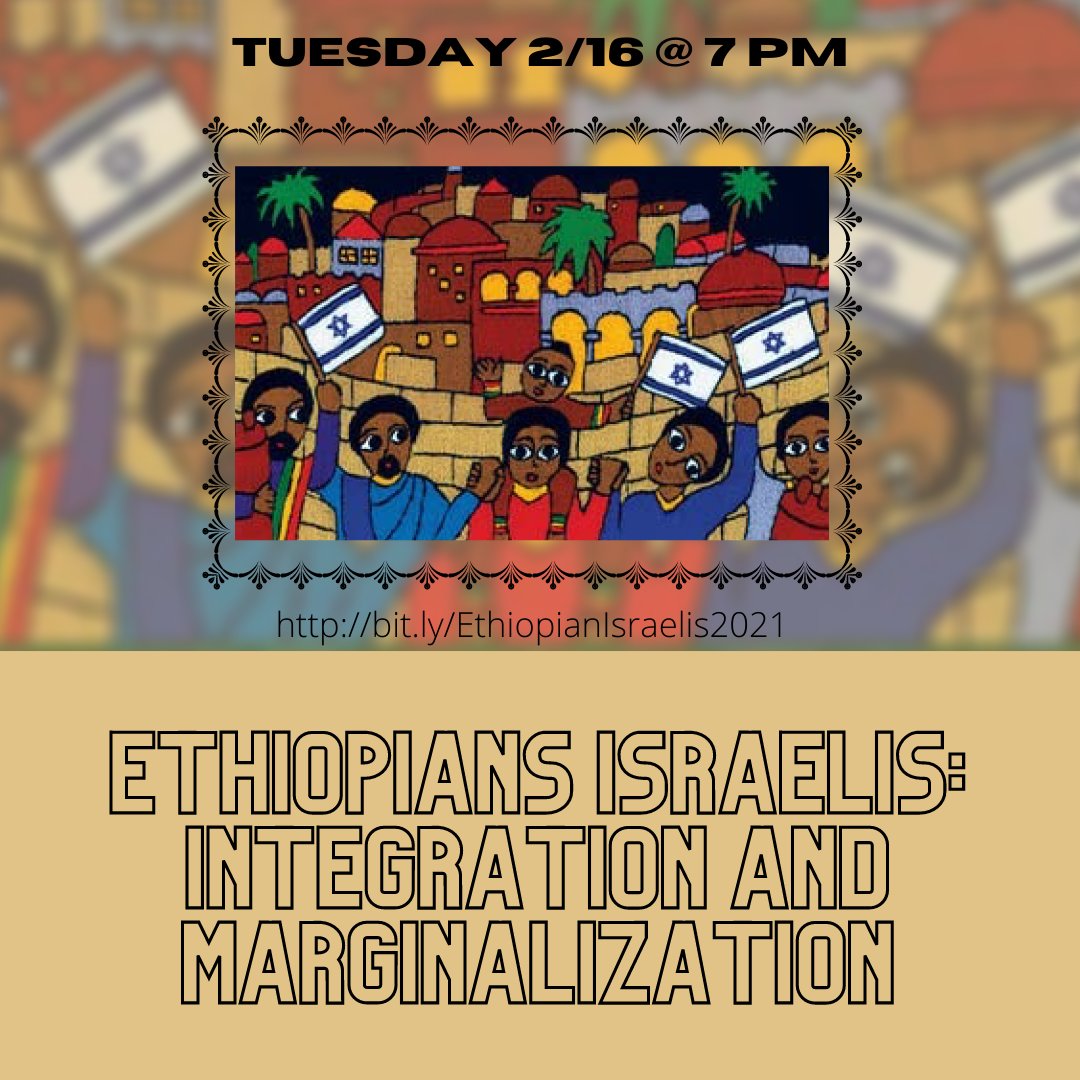 Join Jewish Studies tonight at 7 pm on Zoom for a conversation with Professor Don Seeman about what Ethiopian Jews have been through on their way to become Israelis, and the challenges they still face today.

Register:
bit.ly/EthiopianIsrae…