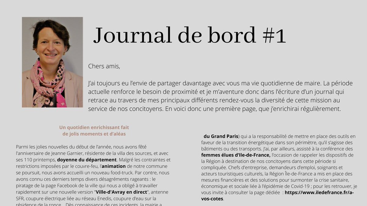 Au travers de ce premier numéro de mon journal de bord, je vous propose de découvrir un aperçu de ma vie quotidienne de maire.😃#journaldebord #monquotidiendelue
facebook.com/photo?fbid=102…