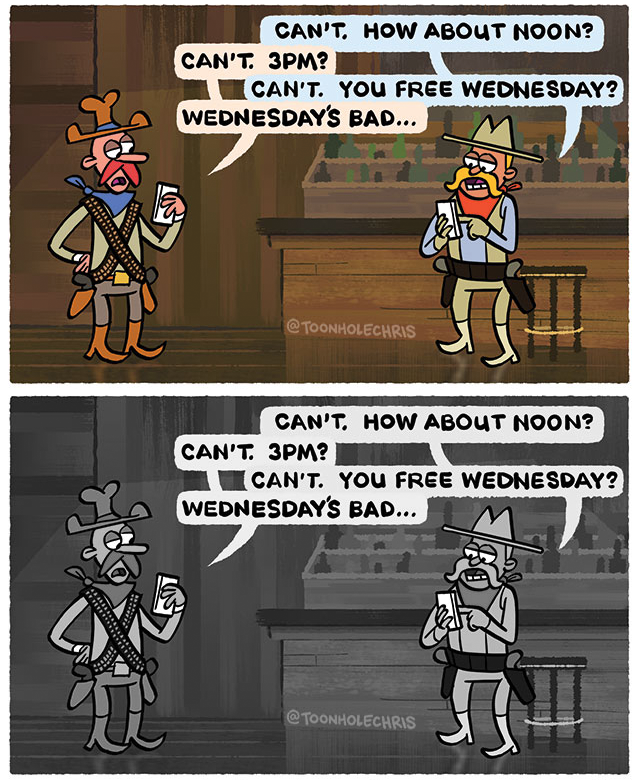 There are no rules, and these are just things to consider when something ISN'T working. If you're getting lost in the weeds, one simple trick is to try dark characters on light background or light characters on dark background: