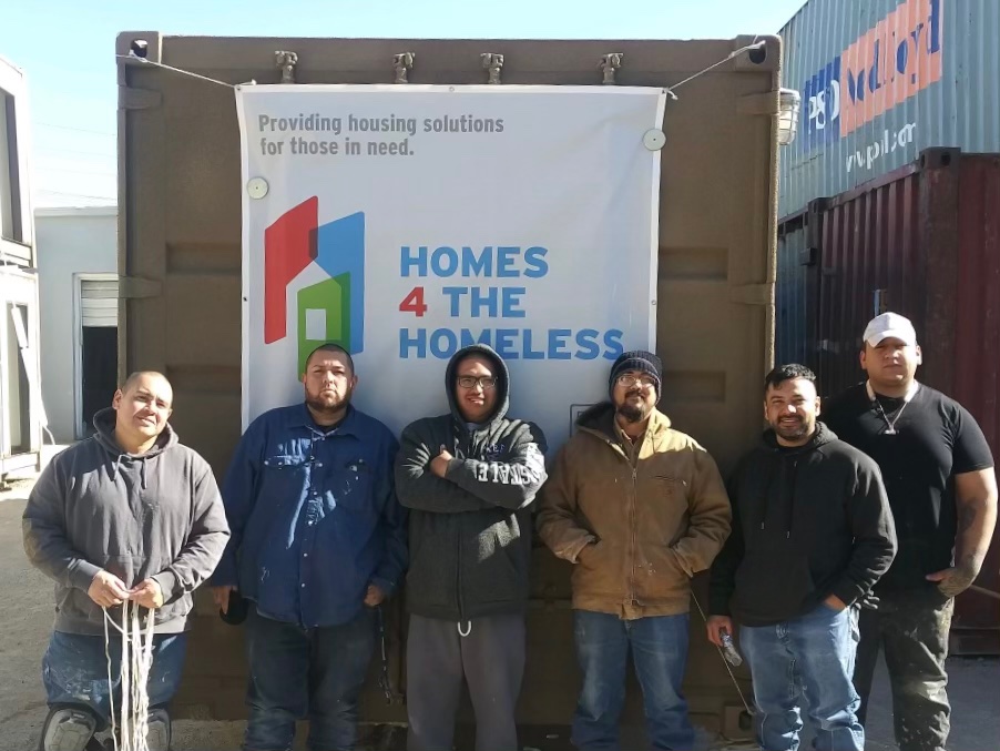 Homes4homeless4's tweet photo. Grateful to the CC915 crew for working overtime thru the winter storms to bust out 7 housing units, helping those without shelter. Thank you 🙏 https://t.co/8q15BVTDfh