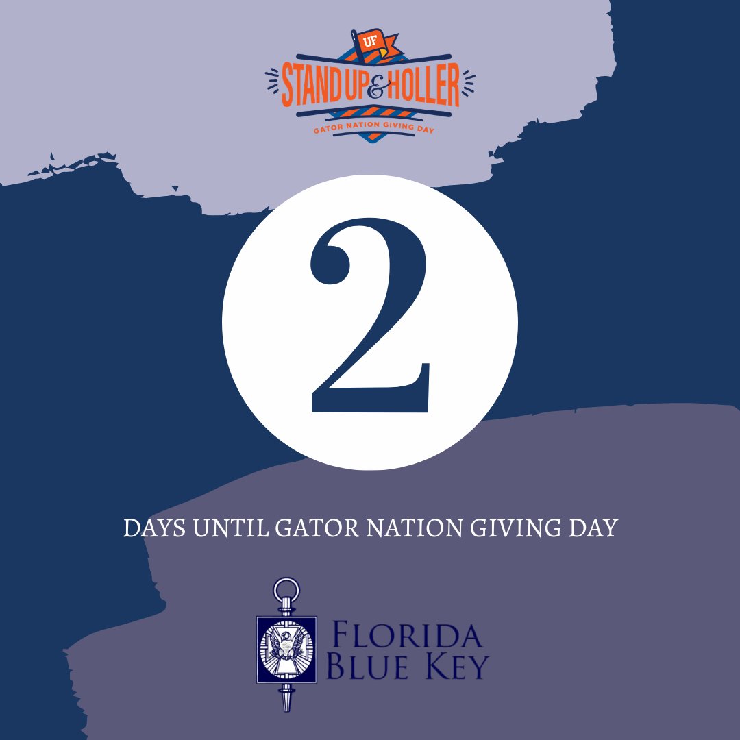 FloridaBlueKey's tweet image. There are 2 days left until Gator Nation Giving Day with @UF and @UFAlumni! For more information about how you can help Florida Blue Key and the O’Connell Society Leadership Fund, click the link below. #AllForTheGators

givingday.ufl.edu/campaigns/flor…