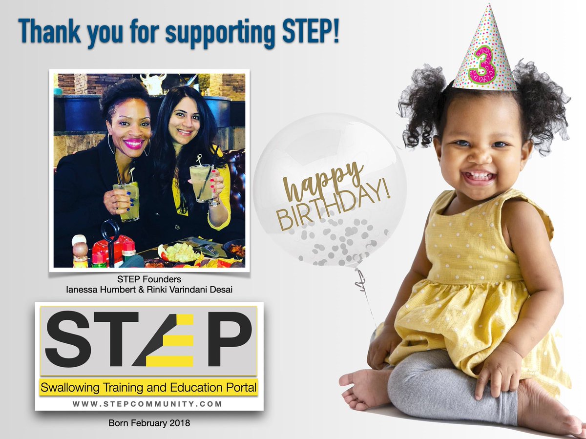 Swallowing Training and Education Portal (@community_step) on Twitter photo stepcommunity.com turns 3! Thanks to the thousands of #slpeeps #slp2b #slts #medslps who have supported STEP since 2018. <a href="/dr_deglutition/">Ianessa Humbert, Ph.D.</a> @ <a href="/rinkislp/">Rinki Varindani Desai</a> are committed to creating affordable #dysphagia resources and to supporting your #swallowing training and education needs! 🥂 stepcommunity.com turns 3! Thanks to the thousands of #slpeeps #slp2b #slts #medslps who have supported STEP since 2018. <a href="/dr_deglutition/">Ianessa Humbert, Ph.D.</a> @ <a href="/rinkislp/">Rinki Varindani Desai</a> are committed to creating affordable #dysphagia resources and to supporting your #swallowing training and education needs! 🥂